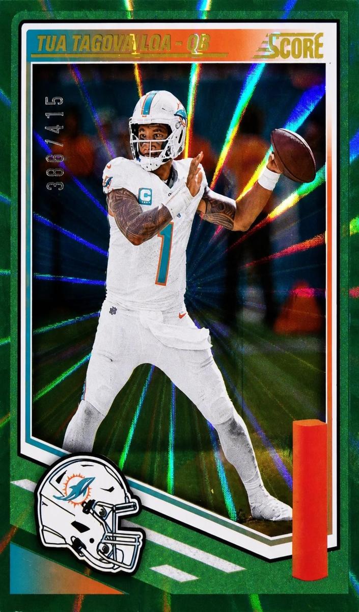 2025 Panini Score Football Spokes Tua Tagovailoa #25