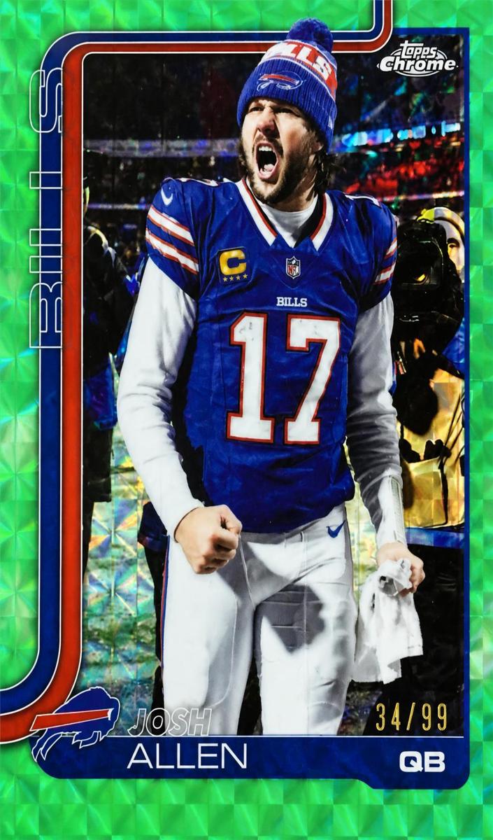2025 Topps Chrome Football Green Geometric Refractor Josh Allen #34