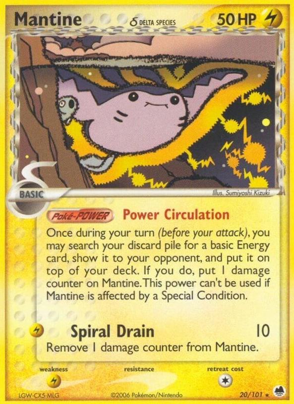 2006 Pokemon EX Dragon Frontiers Mantine #20 PSA 9