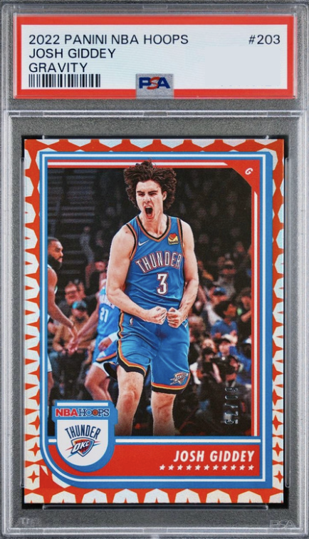 2022 Panini Hoops Basketball Gravity Josh Giddey #203 PSA 8.5