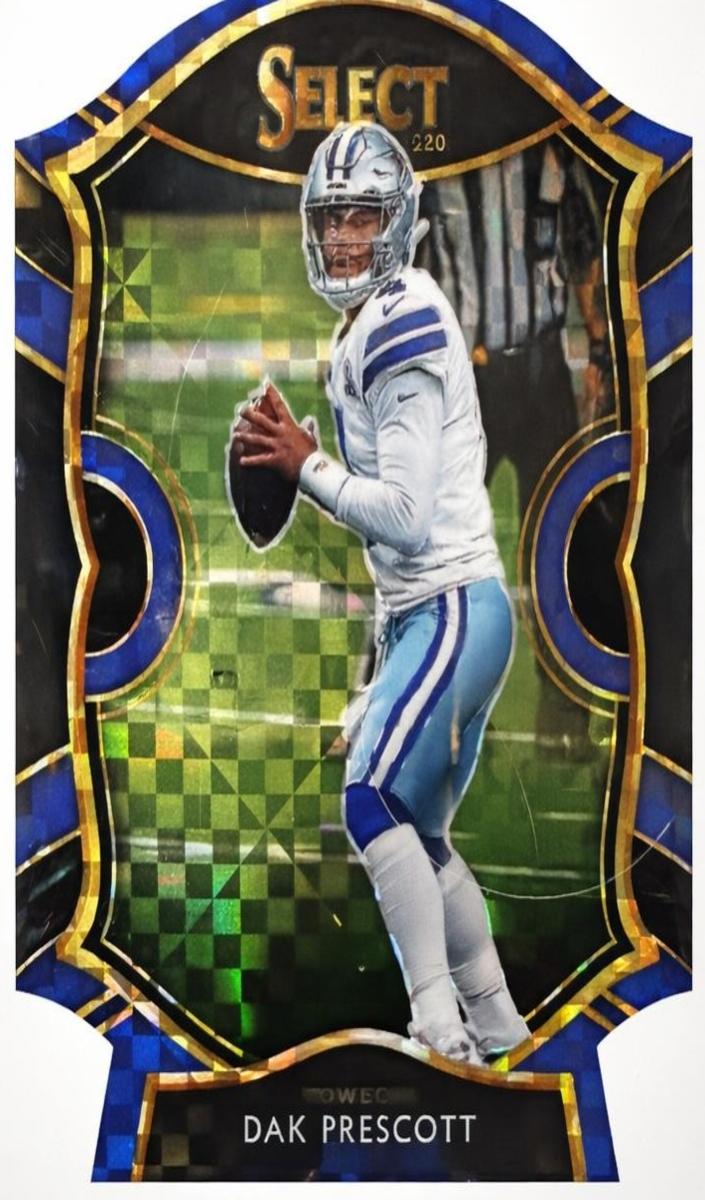 2020 Panini Select Football Blue Prizm Die-Cut Dak Prescott #9