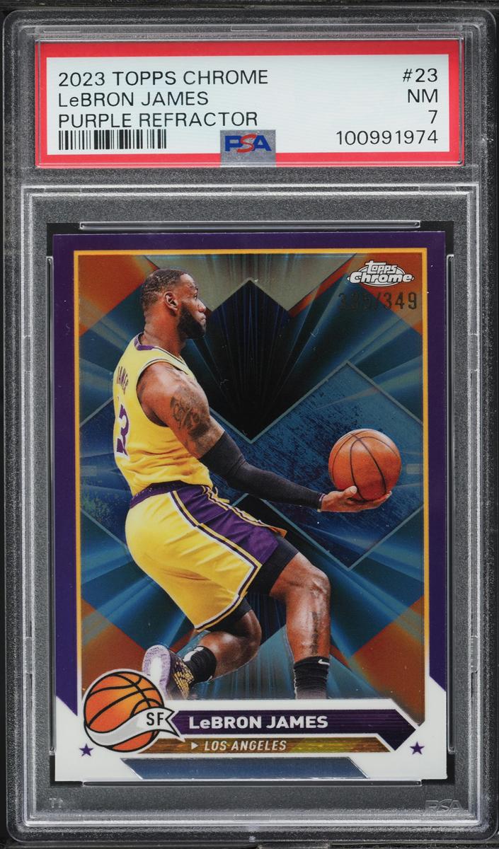 2023 Topps Chrome Basketball Purple Refractor LeBron James #23 PSA 9
