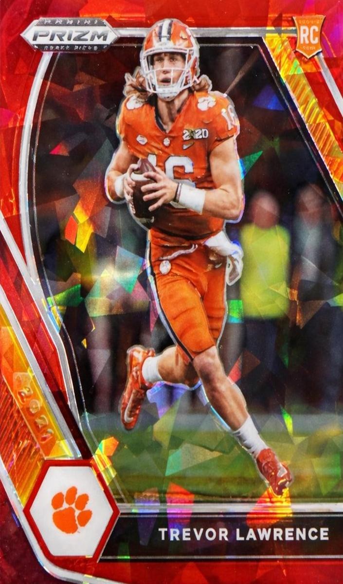2021 Panini Prizm Draft Picks Football Red Ice Trevor Lawrence #106 PSA 10