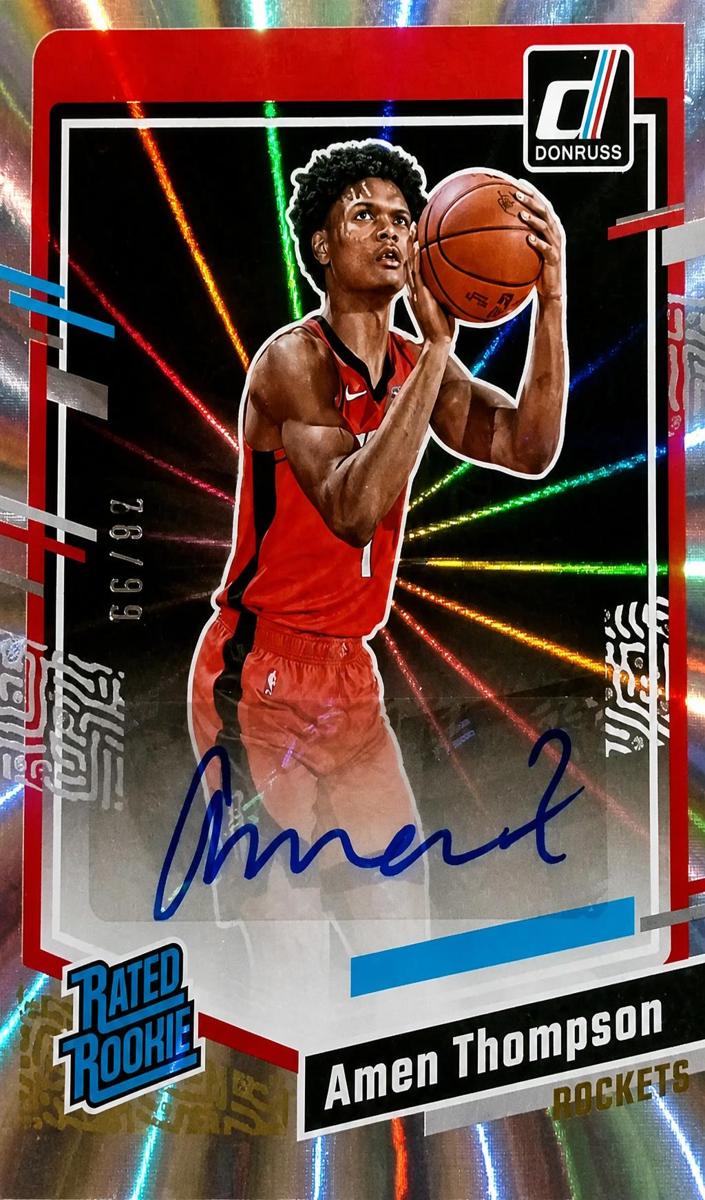 2023 Panini Donruss Basketball Holo Laser Amen Thompson #253 PSA 9