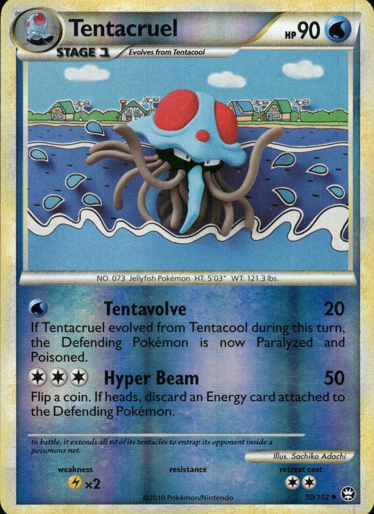 2010 Pokemon HeartGold & SoulSilver Triumphant Tentacruel #50 PSA 10