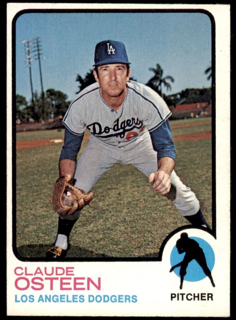 1973 Topps Baseball Claude Osteen #490 PSA 9