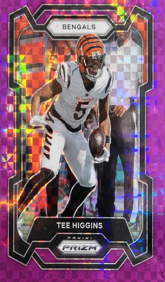 2023 Panini Prizm Football Purple Power Tee Higgins #61