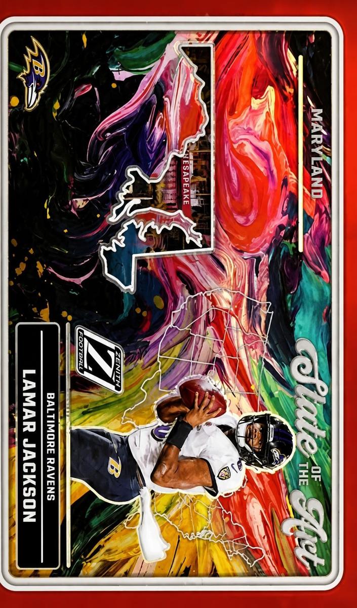 2024 Panini Zenith Football Red Lamar Jackson #9 PSA 9