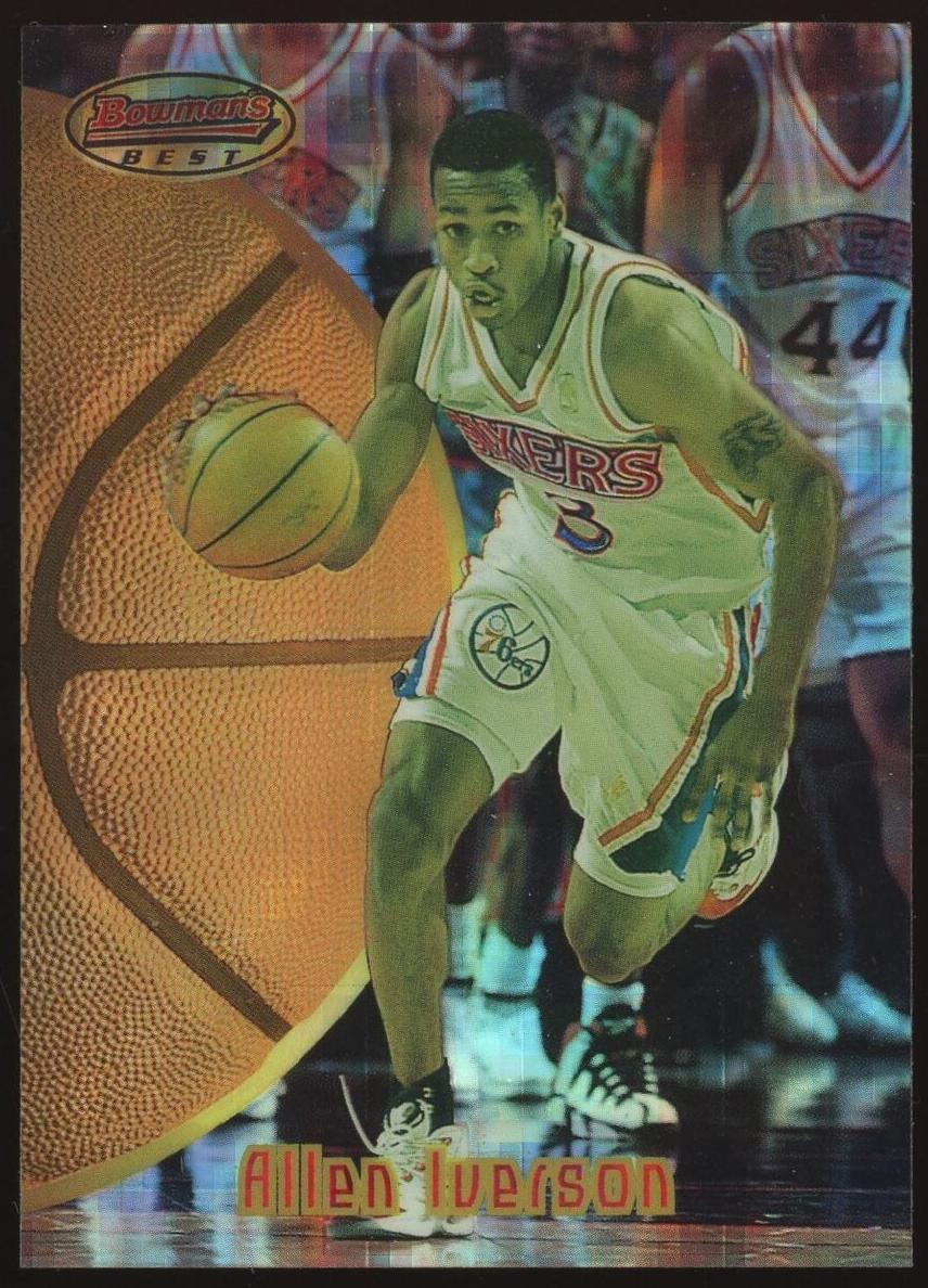 1997 Bowman's Best Basketball Atomic Refractor Allen Iverson #BBP1 PSA 8