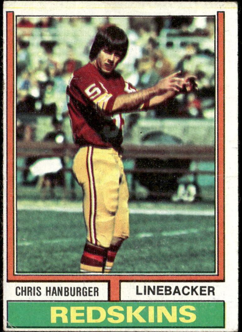 1974 Topps Football Chris Hanburger #345