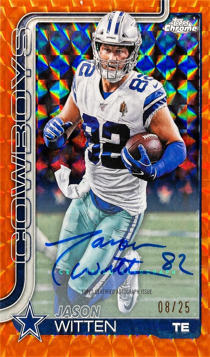 2025 Topps Chrome Football Orange Geometric Refractor Jason Witten #CLA-JWI PSA 9
