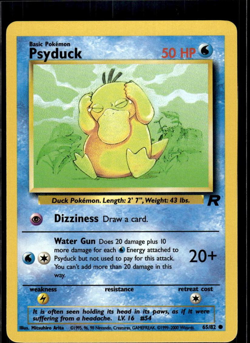 2000 Pokemon Team Rocket Psyduck #65 PSA 10