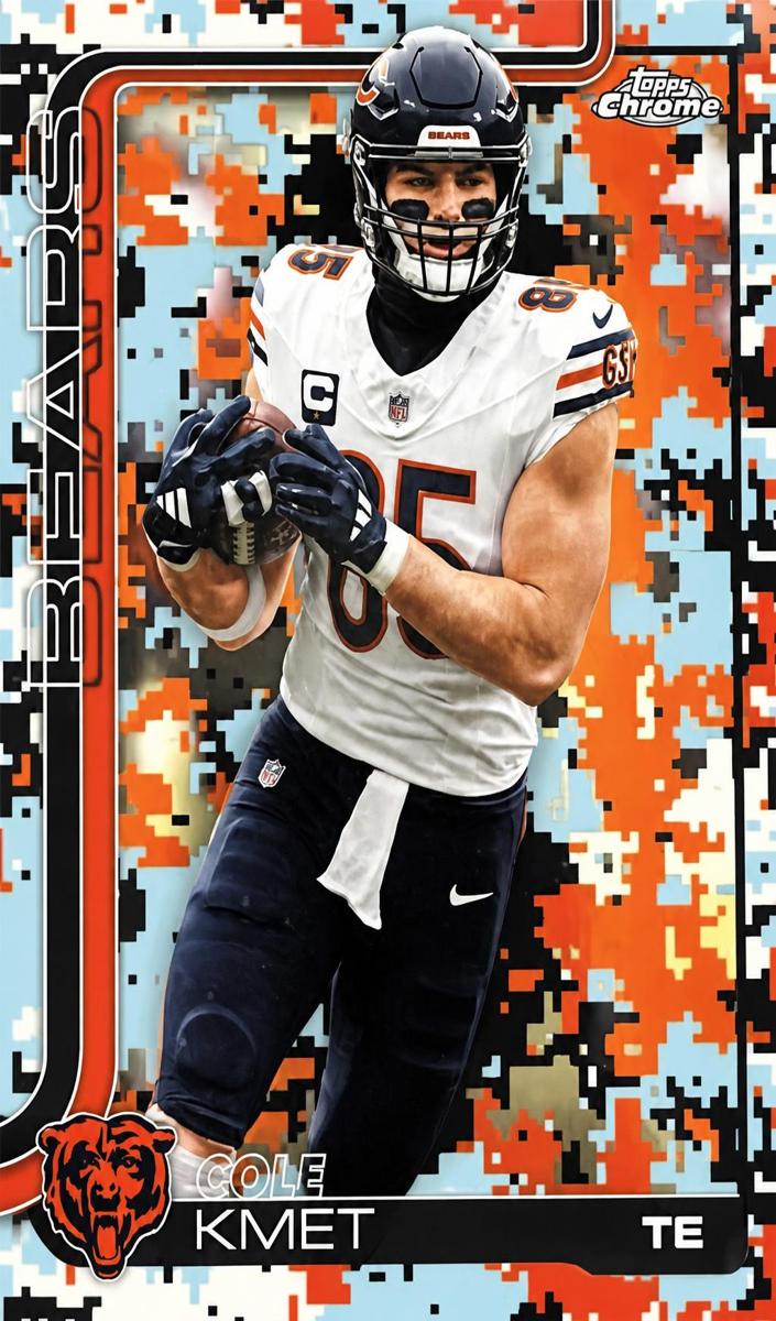 2025 Topps Chrome Football Team Camo Variation Cole Kmet #51