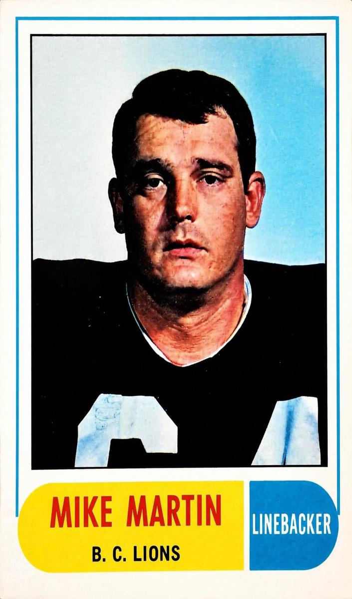1968 O-Pee-Chee CFL Football Mike Martin #126