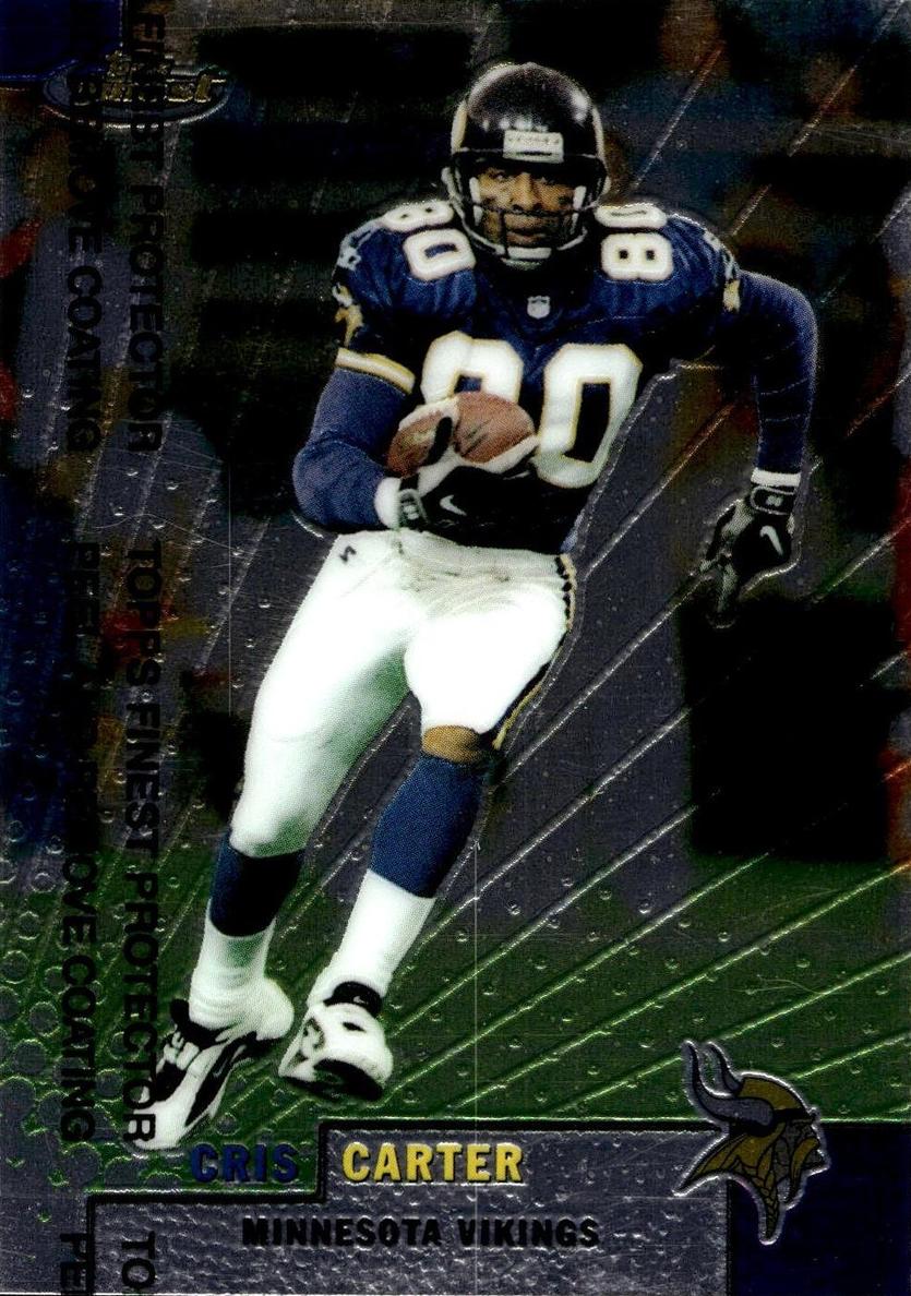 1999 Topps Finest Football Cris Carter #24 PSA 8