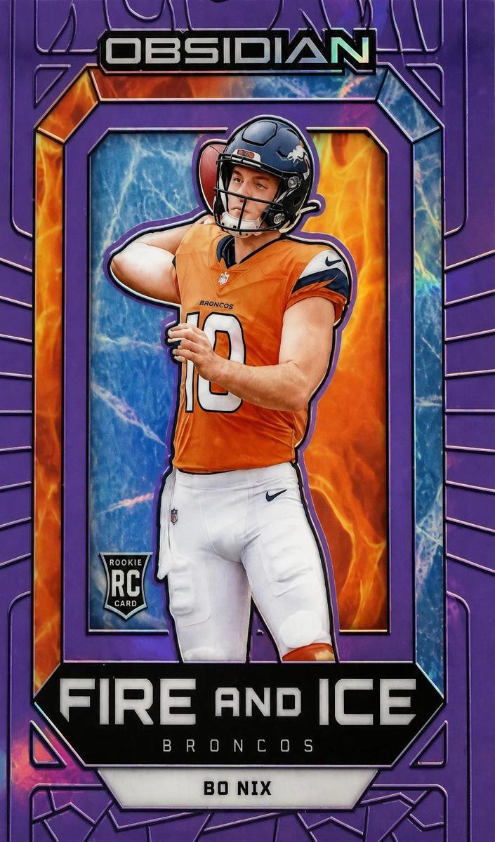 2024 Panini Obsidian Football Purple Bo Nix #18