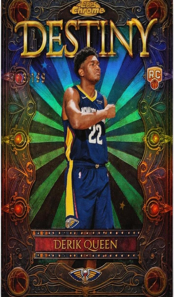 2025 Topps Chrome Basketball Aqua Refractor Derik Queen #D-25