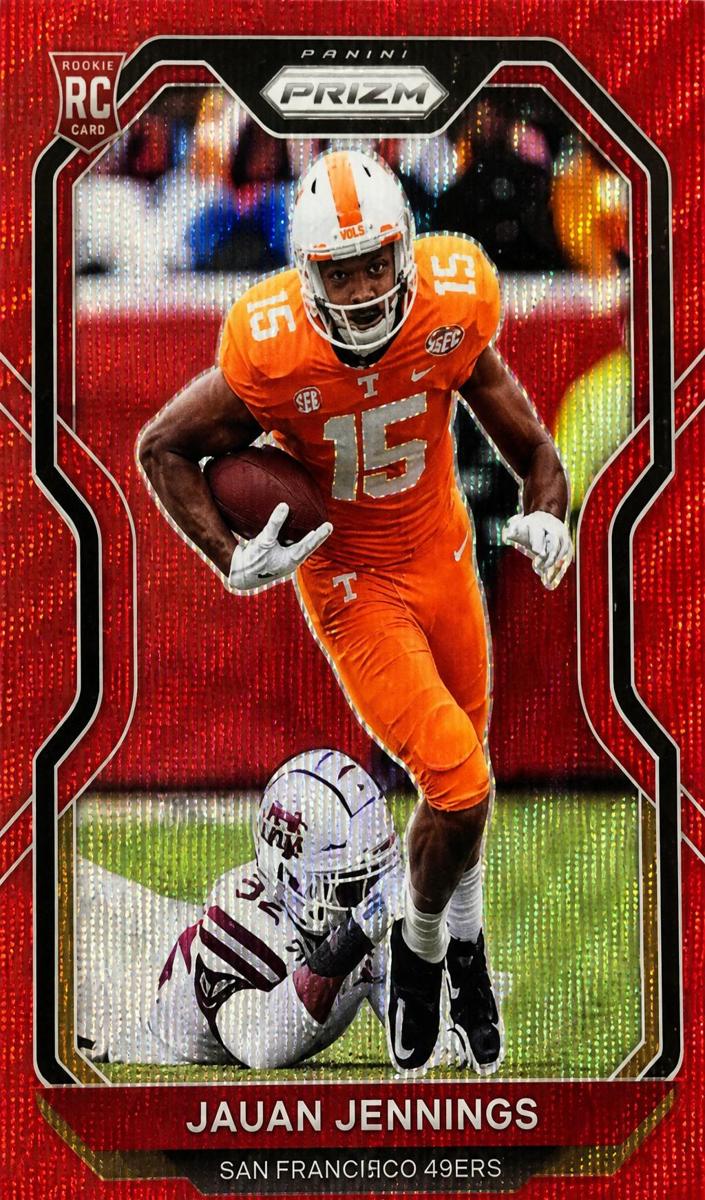 2020 Panini Prizm Football Red Wave Prizm Jauan Jennings #304 PSA 9