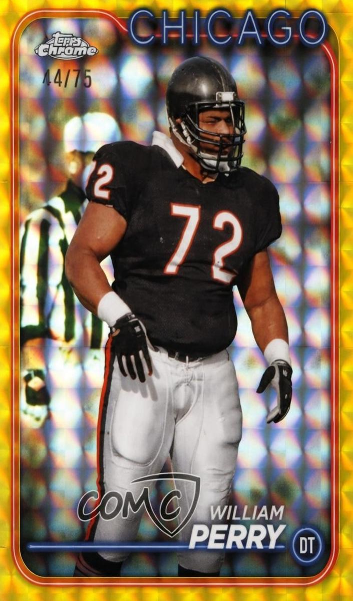 2024 Topps Chrome Football Yellow Geometric Refractor William Perry #21