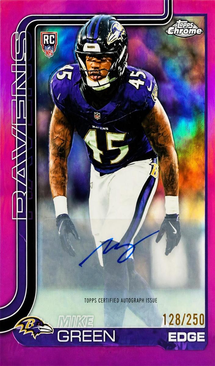 2025 Topps Chrome Football Pink Refractor Mike Green #RA-MG