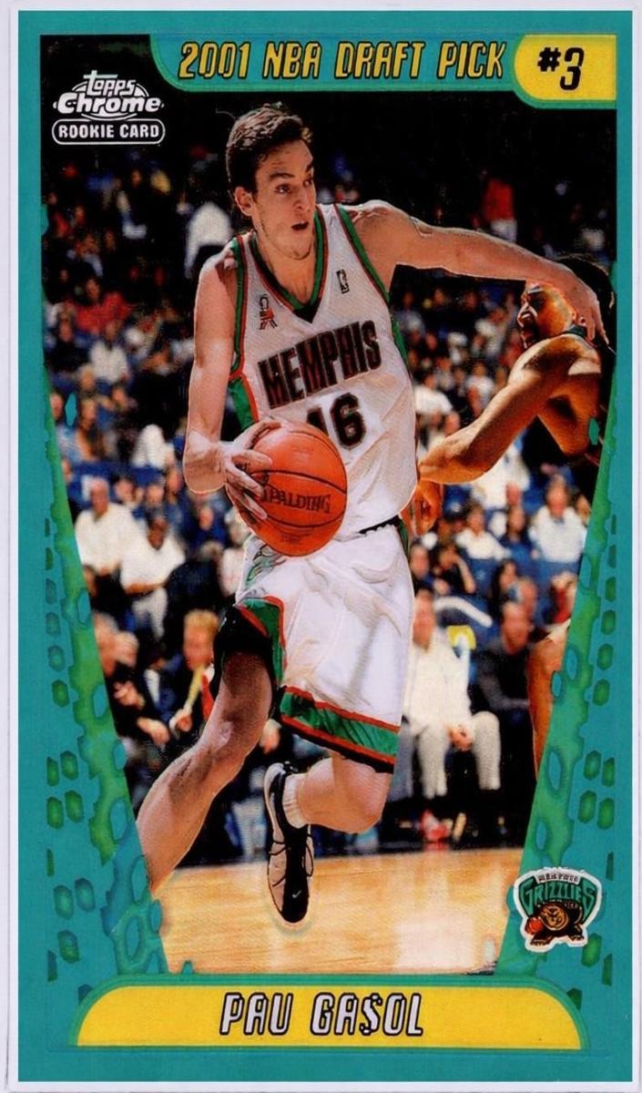 2001 Topps Chrome Basketball Refractor Pau Gasol #131 PSA 9