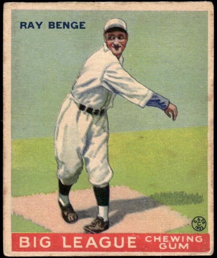 1933 R319 Goudey Baseball Ray Benge #141