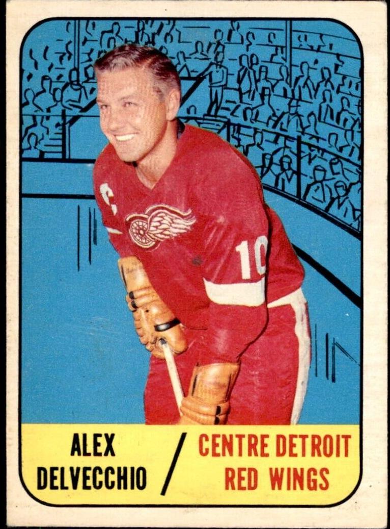1967 Topps Hockey Alex Delvecchio #51 PSA 8