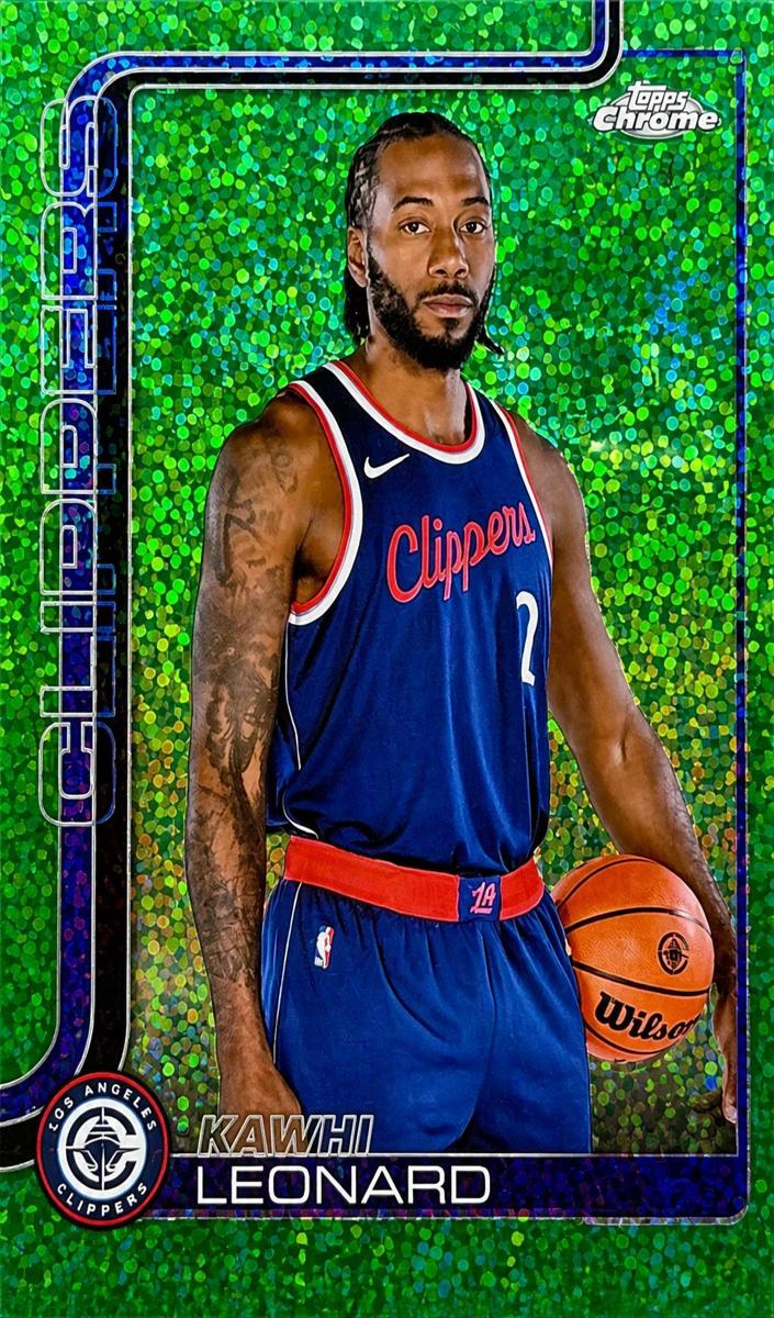 2025 Topps Chrome Basketball Green Speckle Refractor Kawhi Leonard #44