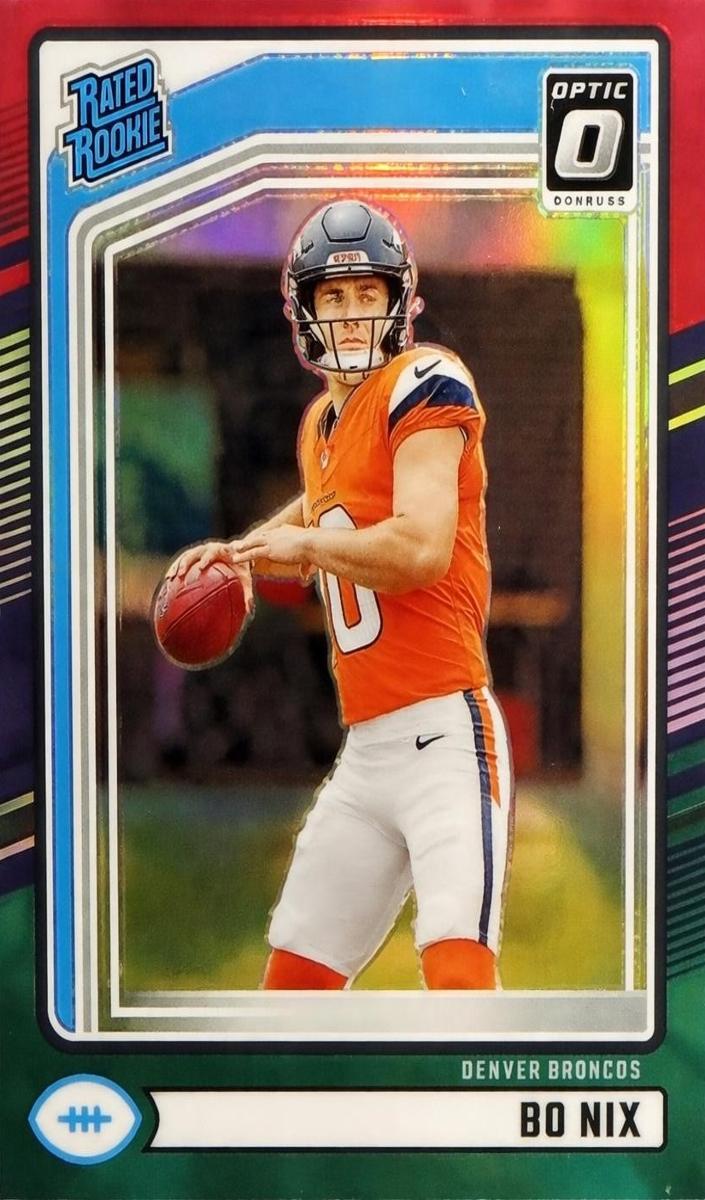 2024 Panini Donruss Football Red and Green Bo Nix #369