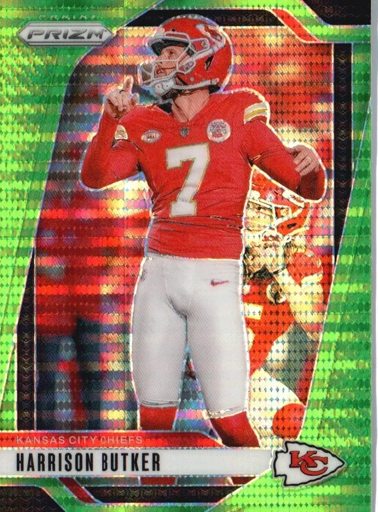 2024 Panini Prizm Football Neon Green Pulsar Harrison Butker #144