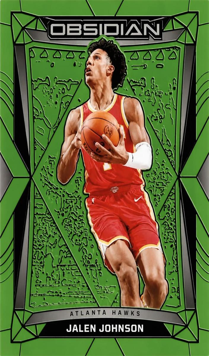 2023 Panini Obsidian Basketball Electric Etch Green Flood Jalen Johnson #34 PSA 8.5