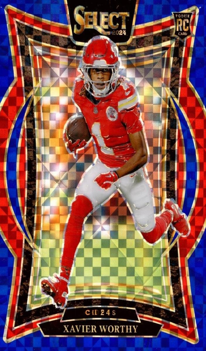 2024 Panini Select Football Blue Xavier Worthy #32 PSA 10