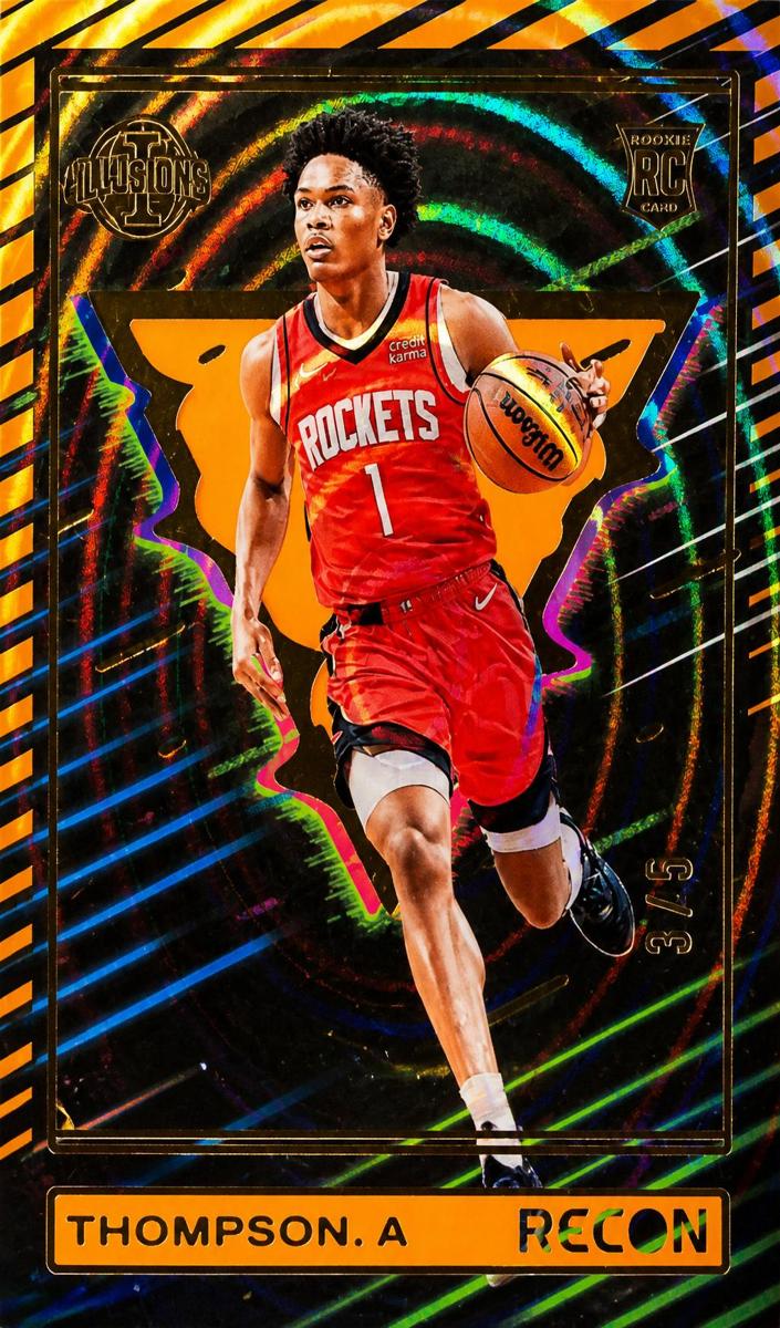 2023 Panini Recon Basketball Holo Orange FOTL Amen Thompson #234 PSA 9