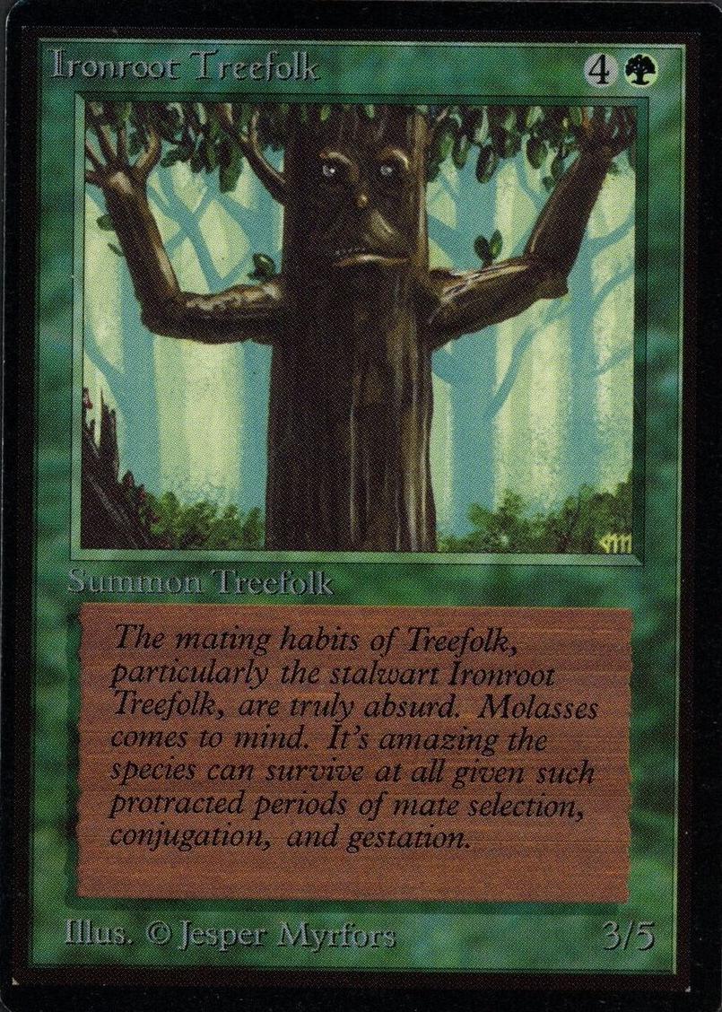 1993 Magic The Gathering Beta Ironroot Treefolk #NNO