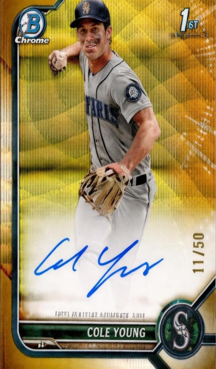 2022 Bowman Draft Baseball Gold Wave Cole Young #CDA-CY