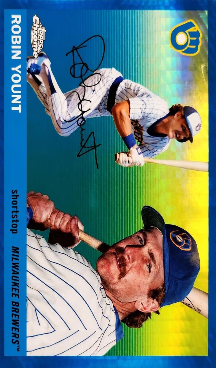 2025 Topps Chrome Platinum Baseball Blue Prism Refractor Robin Yount #486