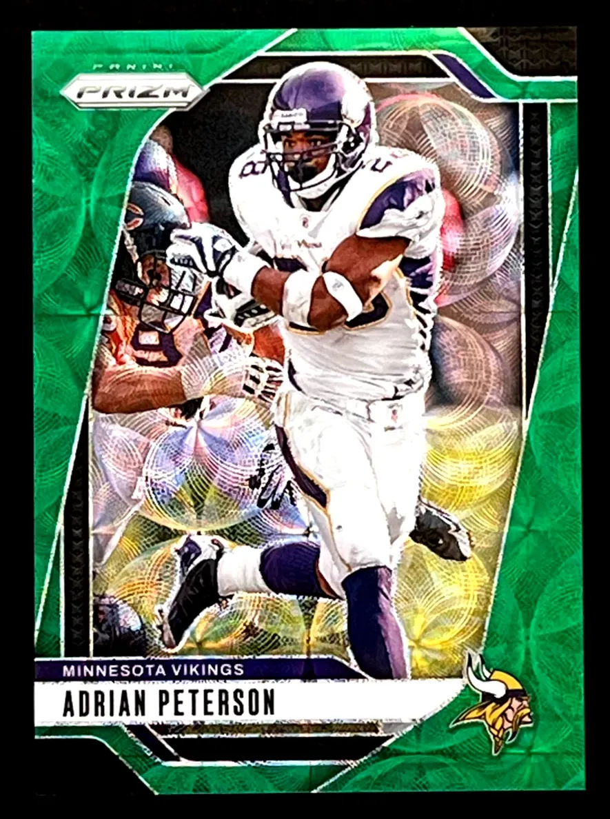 2024 Panini Prizm Football Green Scope Adrian Peterson #191 PSA 9