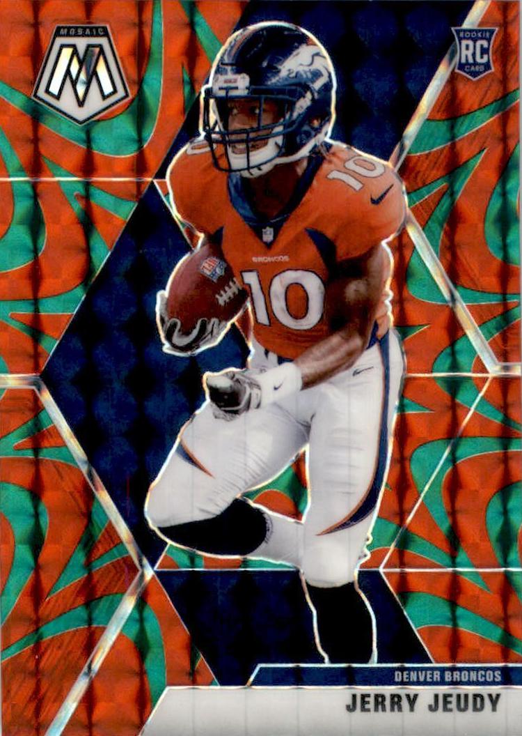 2020 Panini Mosaic Football Mosaic Reactive Green Jerry Jeudy #206 PSA 9