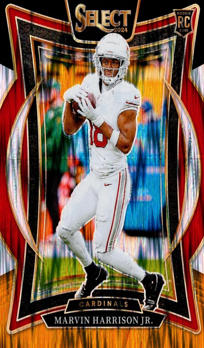 2024 Panini Select Football Black and Orange Shock Marvin Harrison Jr. #28 PSA 10