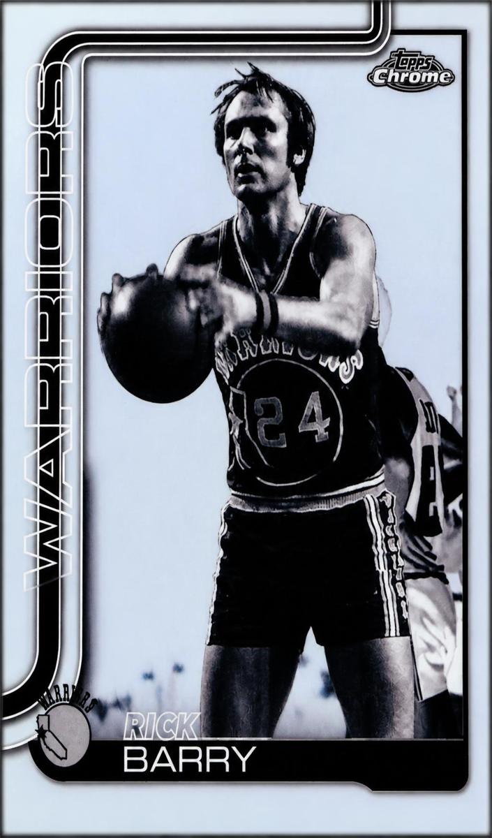 2025 Topps Chrome Basketball Negative Refractor Rick Barry #249