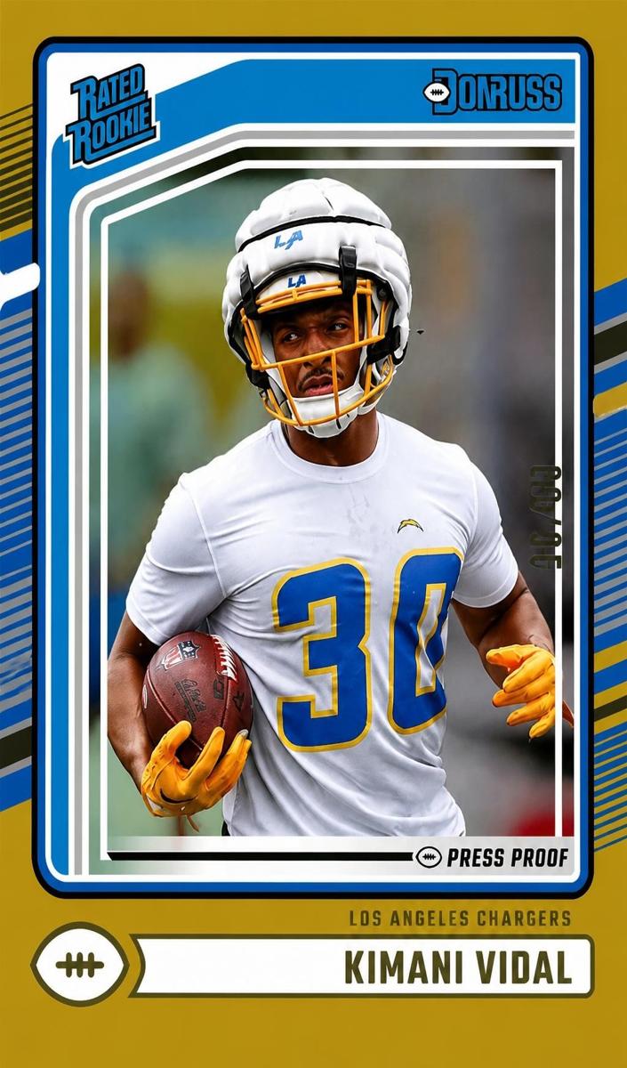 2024 Panini Donruss Football Press Proof Gold Die-Cut Kimani Vidal #355