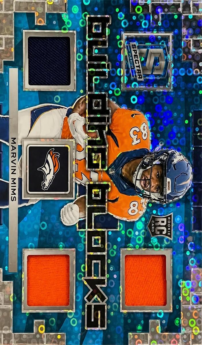 2023 Panini Spectra Football Neon Blue Marvin Mims #BBL-MMI