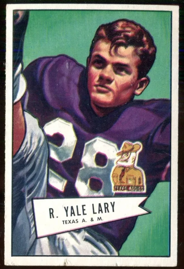 1952 Bowman Large Football Yale Lary #140