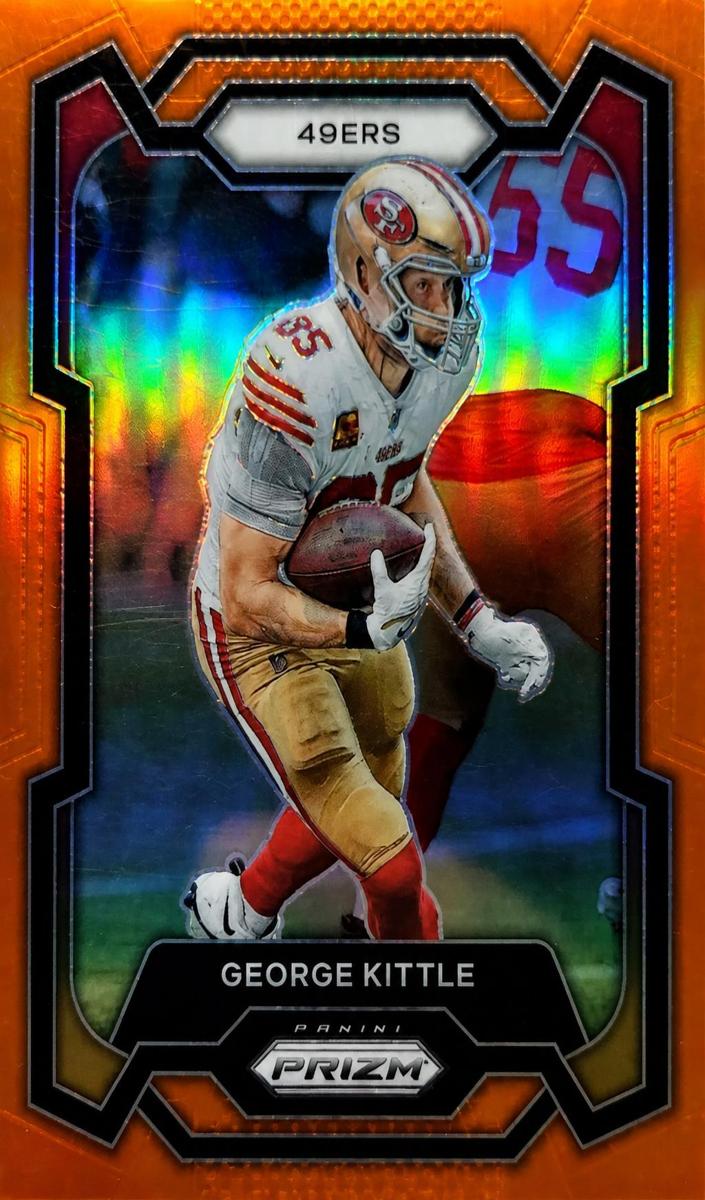 2023 Panini Prizm Football Orange George Kittle #271 PSA 10