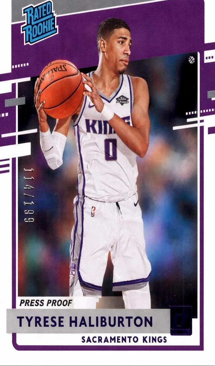 2020 Panini Donruss Basketball Press Proof Purple Tyrese Haliburton #231 PSA 9