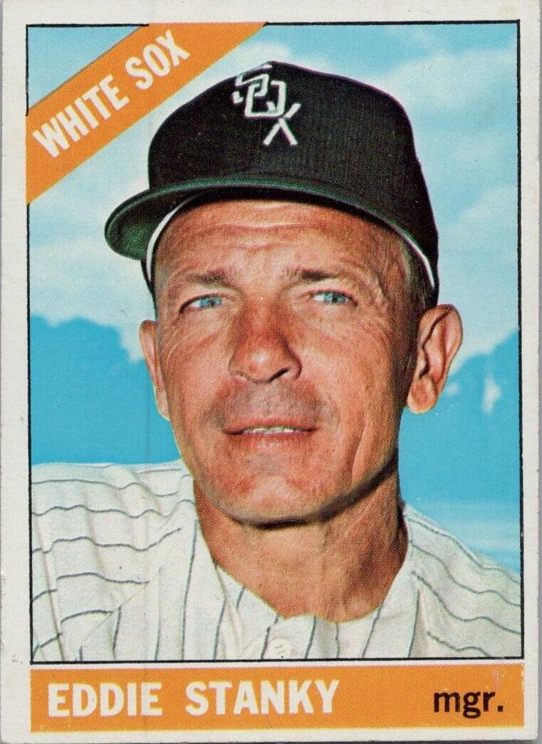 1966 Topps Baseball Eddie Stanky #448 PSA 8