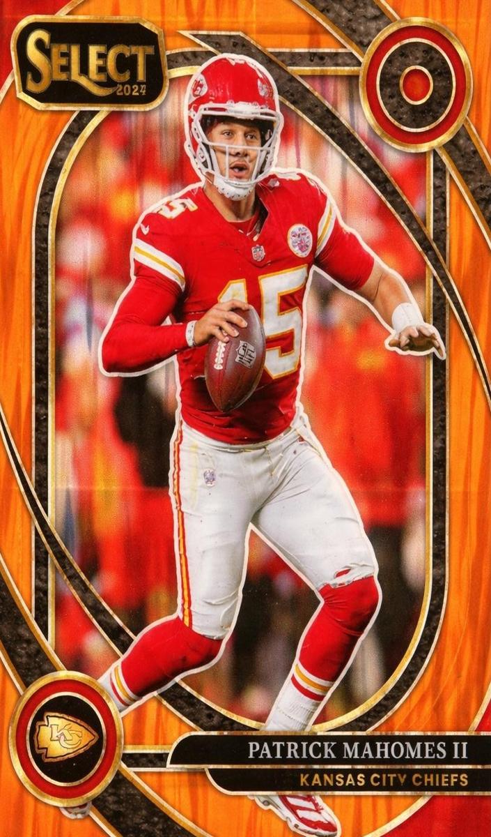2024 Panini Select Football Orange Prizm Shock Patrick Mahomes II #223 PSA 9