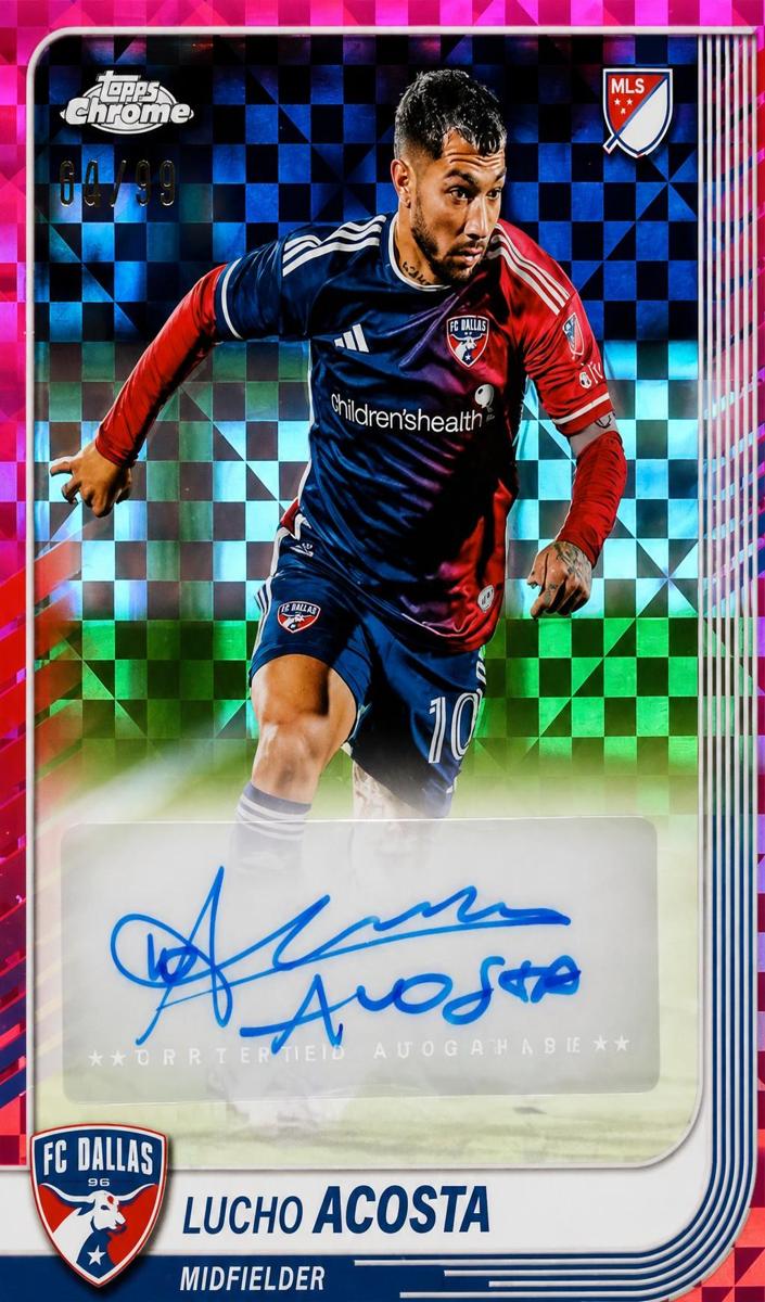 2025 Topps Chrome MLS Soccer Pink X-Fractor Lucho Acosta #CA-LA