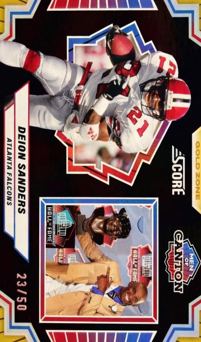 2025 Panini Score Football Gold Zone Deion Sanders #7 PSA 8