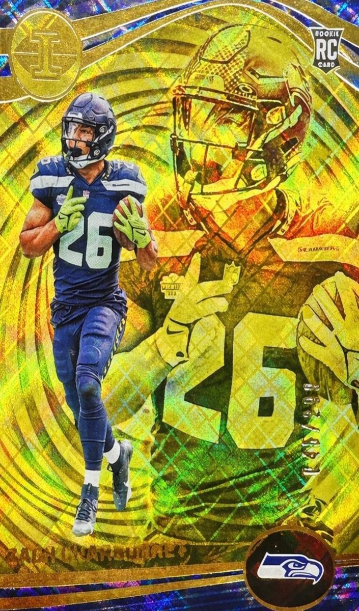 2023 Panini Illusions Football Trophy Collection Yellow Diamond Zach Charbonnet #92